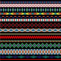  Native American bead border patterns vector