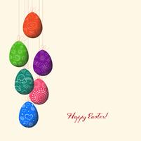 happy easter.realistic eggs background vector