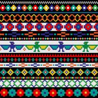 Native American beaded border patterns vector