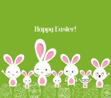 happy easter with bunny vector