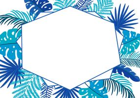 Summer Vector floral abstract leaves frame tropical palm with place for text