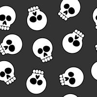 Skull Cartoon Seamless Pattern Background Vector Illustration