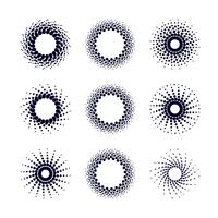 Set Halftone dots circle. vector