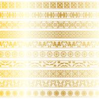 gold lace border patterns vector