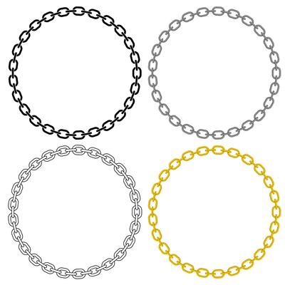 Metal Chain Link Circle Vector Illustration