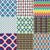 seamless beaded geometric patterns vector