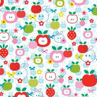  apple strawberry pattern on white background vector