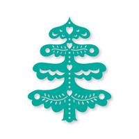 Christmas tree. Laser cutting template  vector