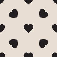 Monochrome seamless pattern with hearts vector