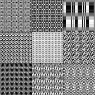mod black and white geometric patterns