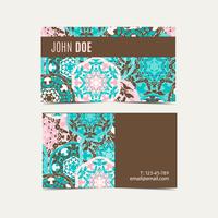 Template business cards with oriental Islamic mandala  pattern.  vector