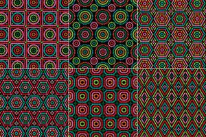 granny square patterns on black backgrounds vector