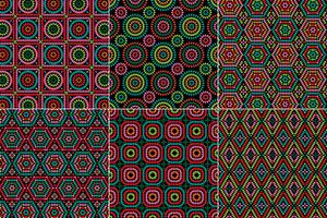 granny square patterns on black backgrounds vector