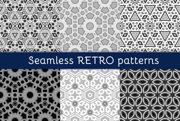 Set of six ethnic seamless patterns. 