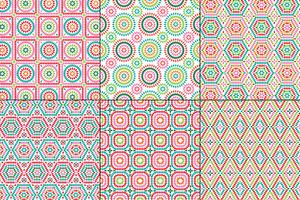  granny square patterns on white backgrounds vector