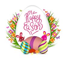 easter eggs flower background colorful vector