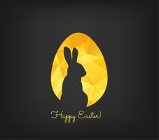 Happy Easter greeting card in low poly triangle style vector
