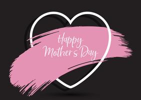 Mother's Day background with grunge paint stroke in heart  vector