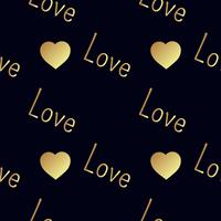 Seamless  gold pattern with hearts. vector