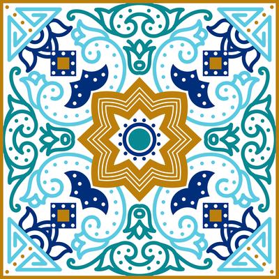 Talavera tile. Vibrant Mexican seamless pattern, 
