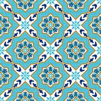 Portuguese azulejo. White and blue patterns.  vector