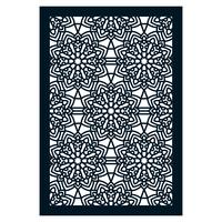 Square Pattern panel for laser cutting with mandalas. vector