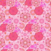 Gypsy seamless pattern of abstract multicolored round mandalas. vector