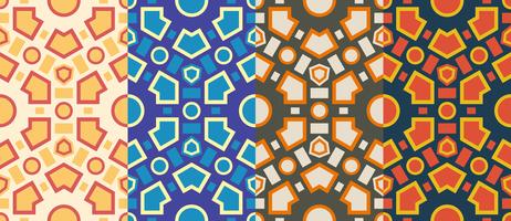 Retro geometric hexagon seamless pattern vector