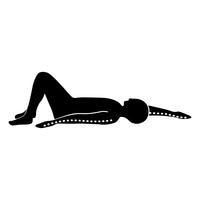 Stretching Exercise Icon to stretch arms on the floor. vector