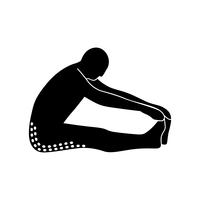 Stretching Exercise Icon to stretch gluteal, hamstrings and abductors on the floor. vector