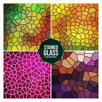 Multicolor Broken Stained Glass Background Set vector