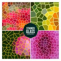 Multicolor Broken Stained Glass Background Set vector