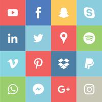 Conjunto de iconos de redes sociales vector