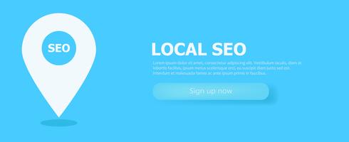 Local seo banner, Map and shop in realistic view. flat illustration vector