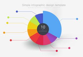 Elemento redondo multicolor para infografías, dividido en 9 partes. Vector ilustración plana