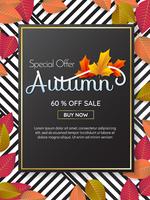 autumn sale template banner Vector background