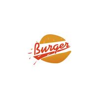 Burger delivery. Fast hamburger car. Logotype for restaurant or cafe . illustration vector