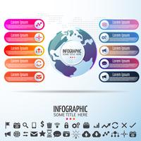 Mapa del mundo infografía plantilla de diseño vector