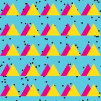 Seamless vintage abstract pattern with triangles in the style of 80 s. 