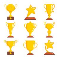 Champions awards winner icons.  vector