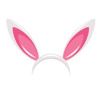 Bunny ears and nose carnival mask for a photo. Festival of Rabbits. Vector cartoon illustration