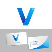 Gradient logo with the letter of the logo. Mockup business card on white background. The concept of technology element design. illustration vector