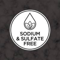 Icono libre de sodio y sulfato para etiquetas de champú, mascarilla, acondicionador y otros productos para el cabello. vector