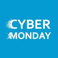 Cyber Monday banner. Day of sale in online stores. Pixel Flat Illustration vector