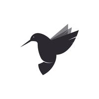 Hummingbird logo. Illustration of a bird species violetears Colibri. Flat Vector drawing of an animal fly.
