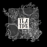 Tea time design banner templates set vector