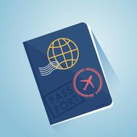 Foreign Passport Two airplane tickets. Illustration of a flight to another country. Travel agency. Vector flat banner