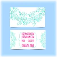 Business card with floral ornament, monogram vector