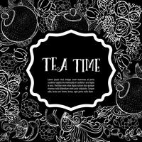 Conjunto de plantillas de banner de diseño de la hora del té vector