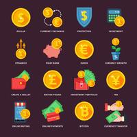 Currency exchange in the banking system vector